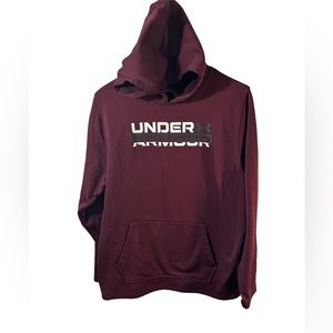 Under Armour burgundy kangaroo pocket hoodie in size large.